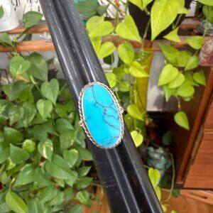 Sterling silver Turquoise Ring NAVAJO 6.25
